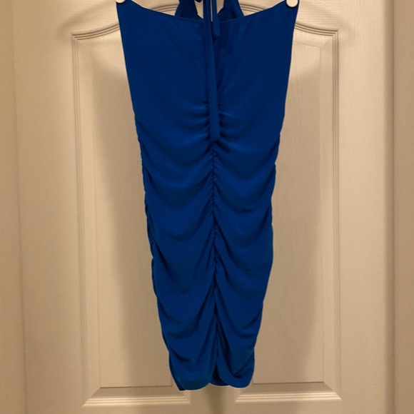 Bright Blue Slinky Sexy Dress - Picture 2 of 6